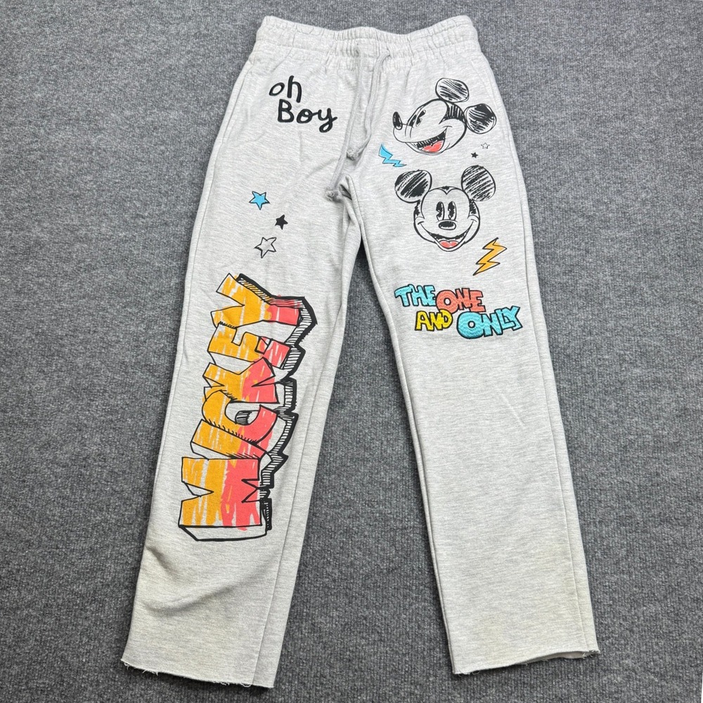 Disney Mickey Mouse Womens XXS Gray Graphic Sweatpants LJ32403LB
